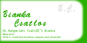 bianka csatlos business card